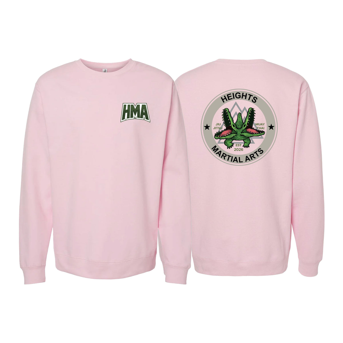 Heights Martial Arts Crewneck Sweatshirt #8242 C (Side front logo)