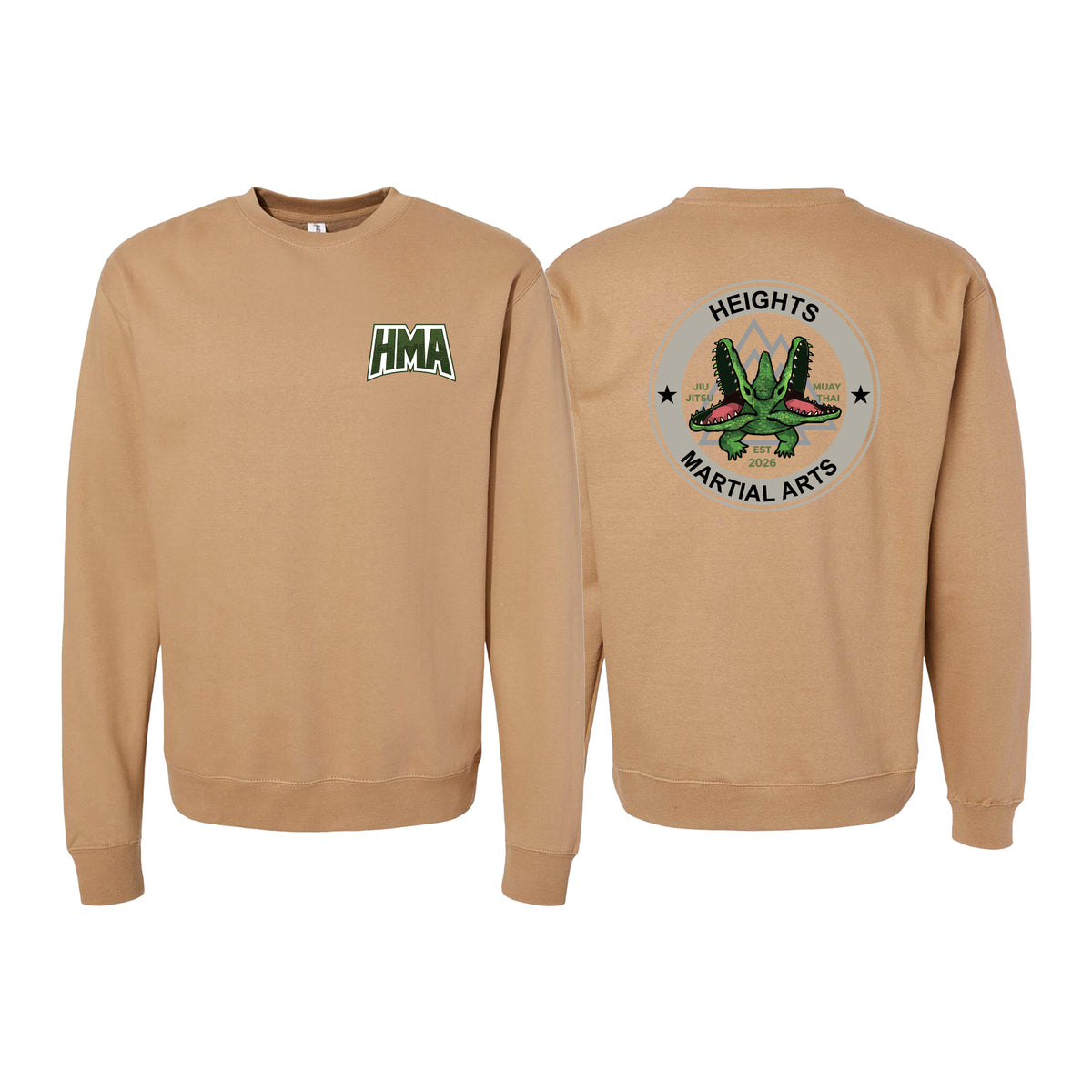 Heights Martial Arts Crewneck Sweatshirt #8242 C (Side front logo)