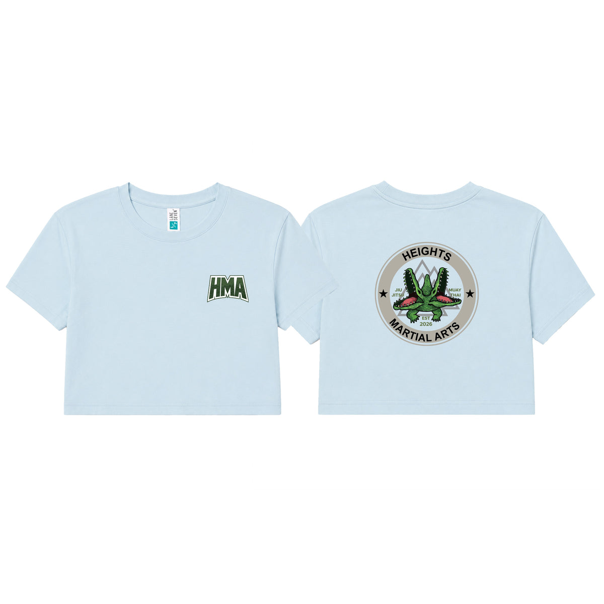 Heights Martial Arts Women's Cropped Shirts #8242 C (Side front logo)