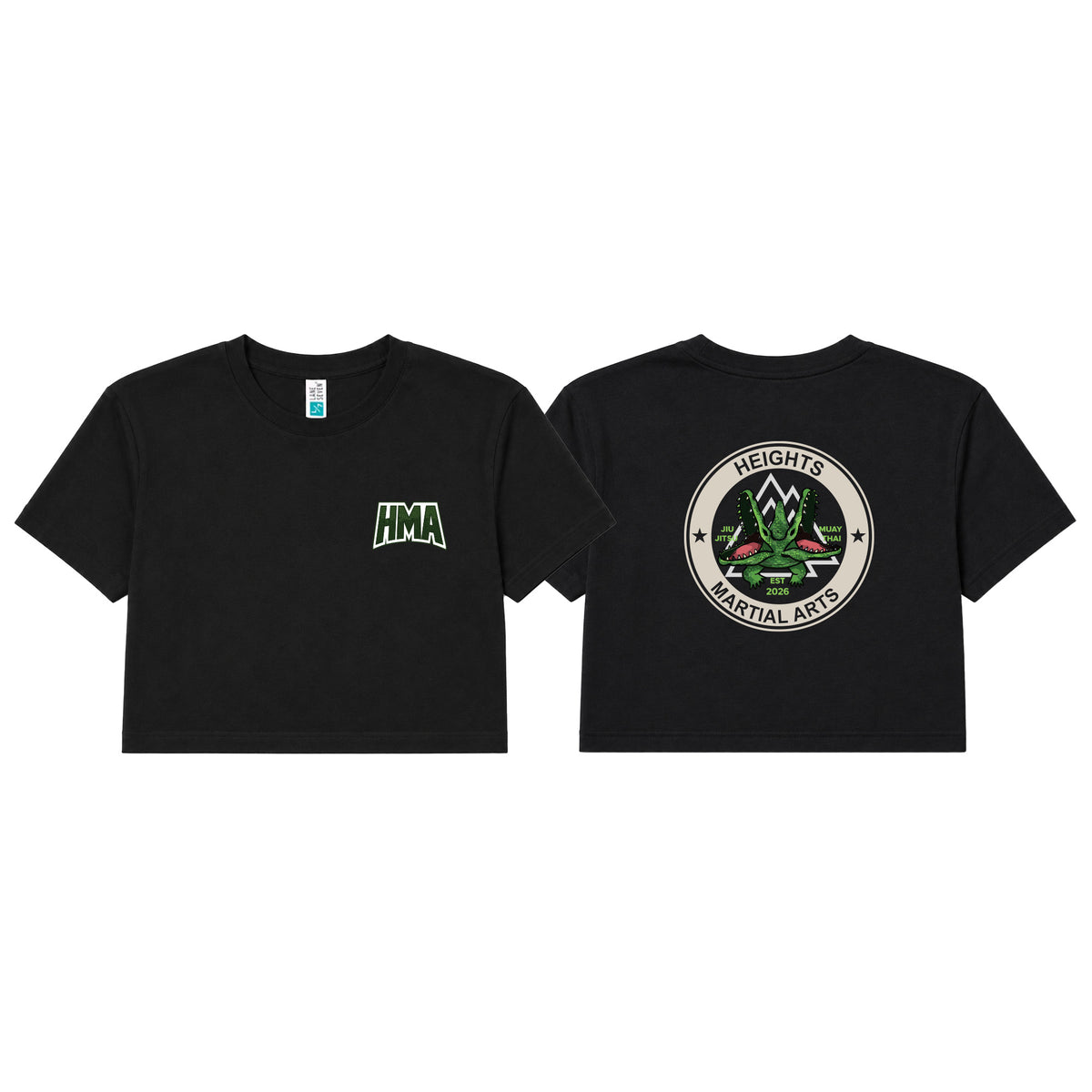 Heights Martial Arts Women's Cropped Shirts #8242 C (Side front logo)