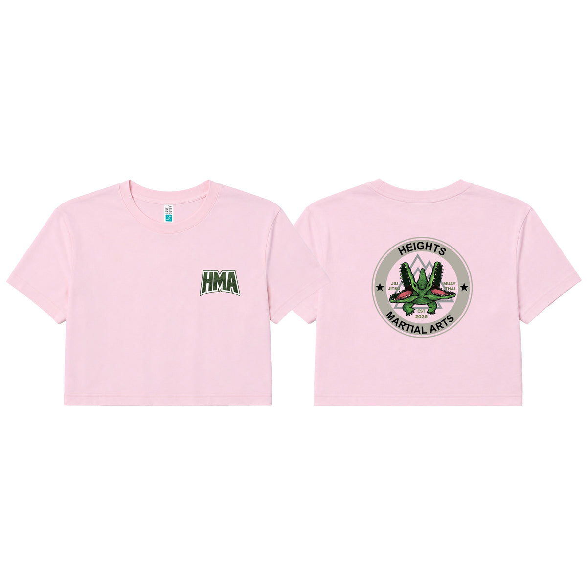 Heights Martial Arts Women's Cropped Shirts #8242 C (Side front logo)