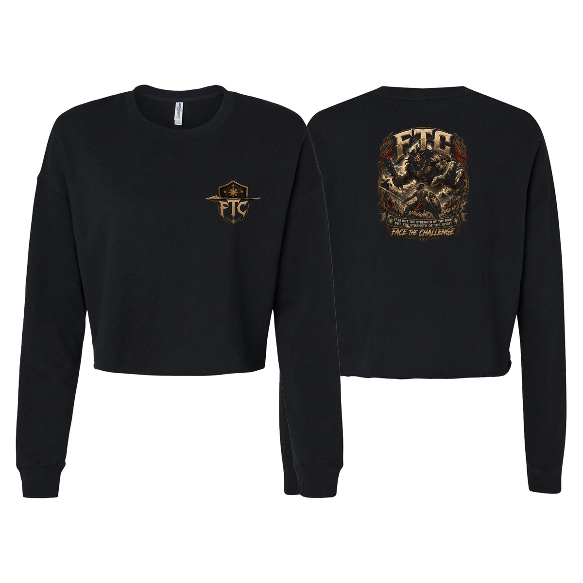 Face the Challenge Women's Cropped Crewneck Sweatshirt #8239 B
