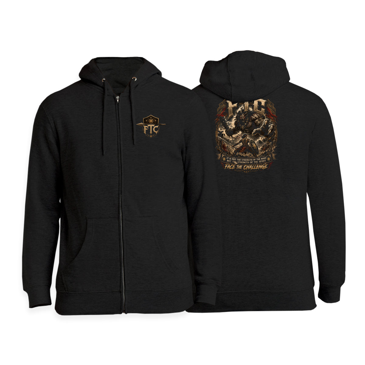 Face the Challenge Zip-Up Hoodies #8239 B