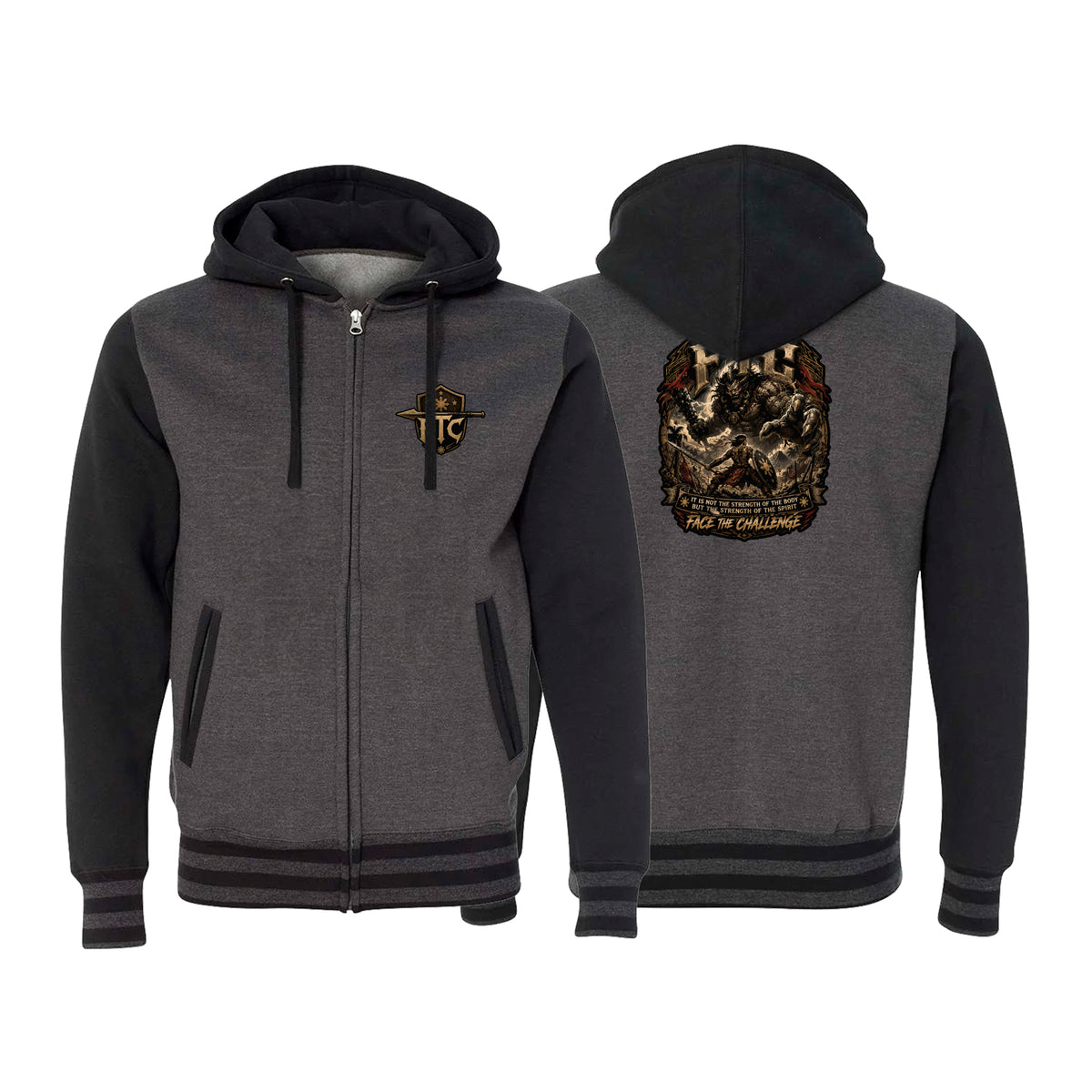 Face the Challenge Varsity Zip-Up Hoodies #8239 B