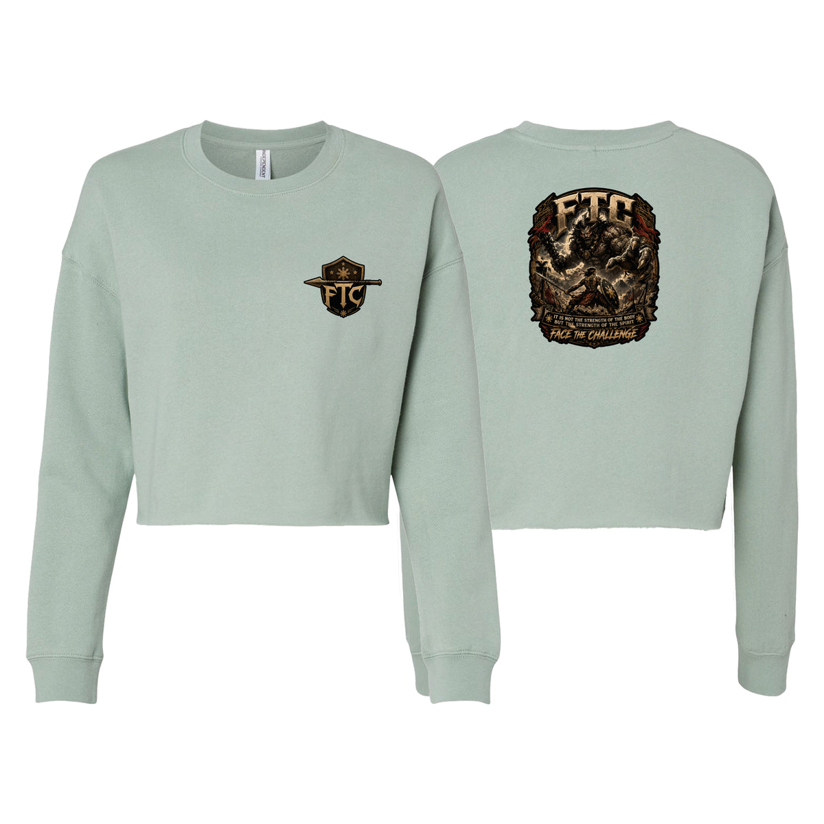 Face the Challenge Women's Cropped Crewneck Sweatshirt #8239 B