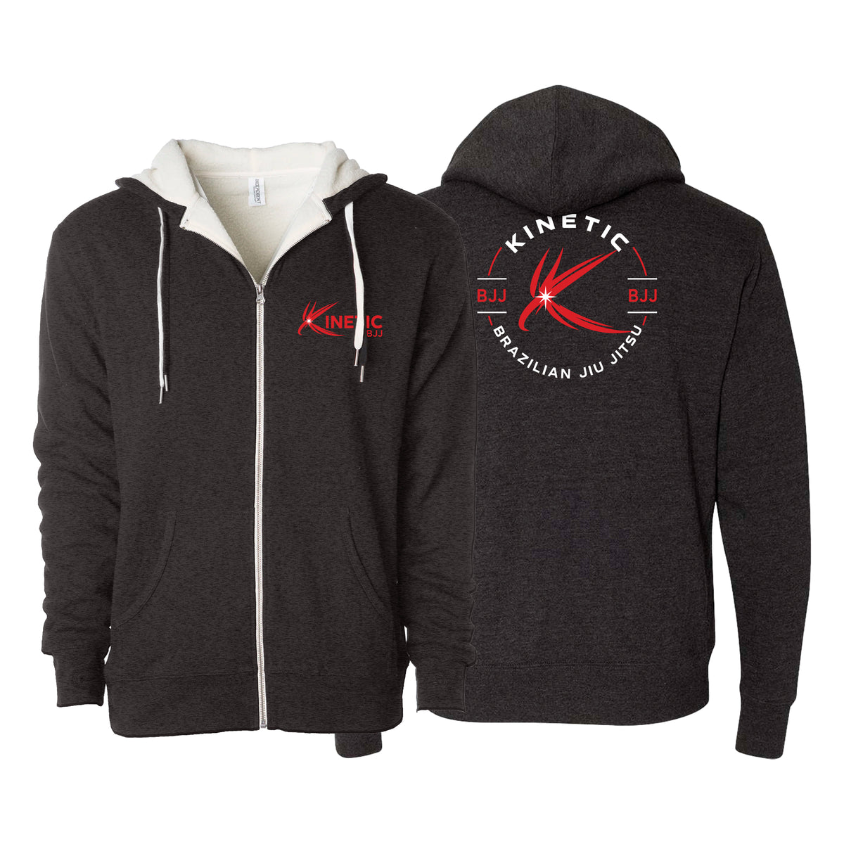 Kinetic BJJ Sherpa Lined Zip-Up Hoodie #8248 A