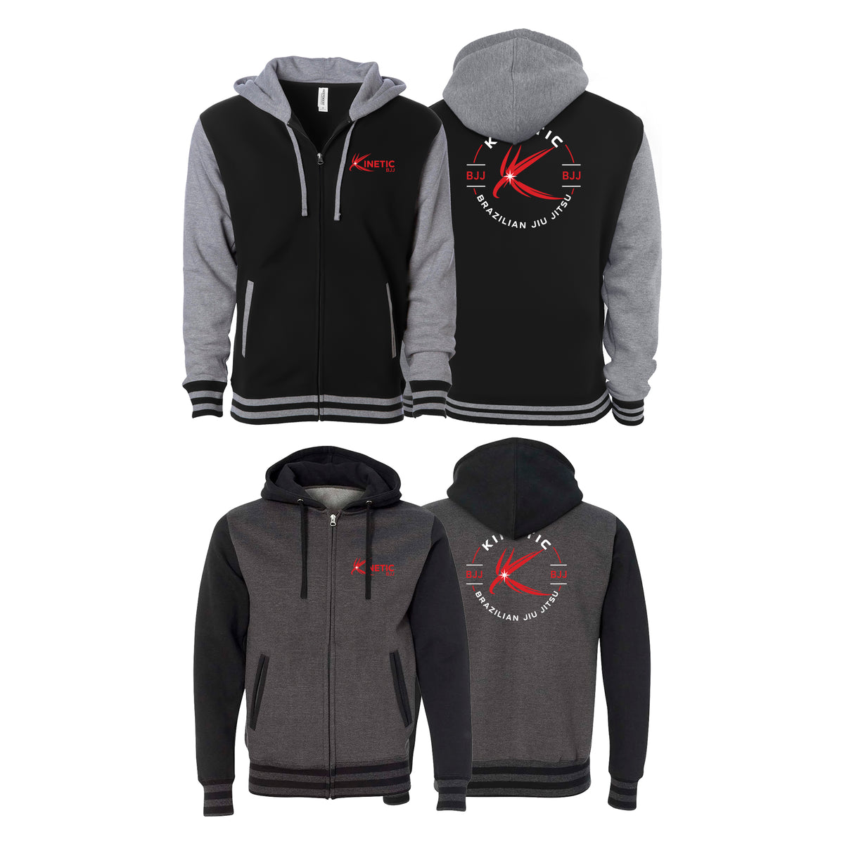 Kinetic BJJ Varsity Zip-Up Hoodies #8248 A