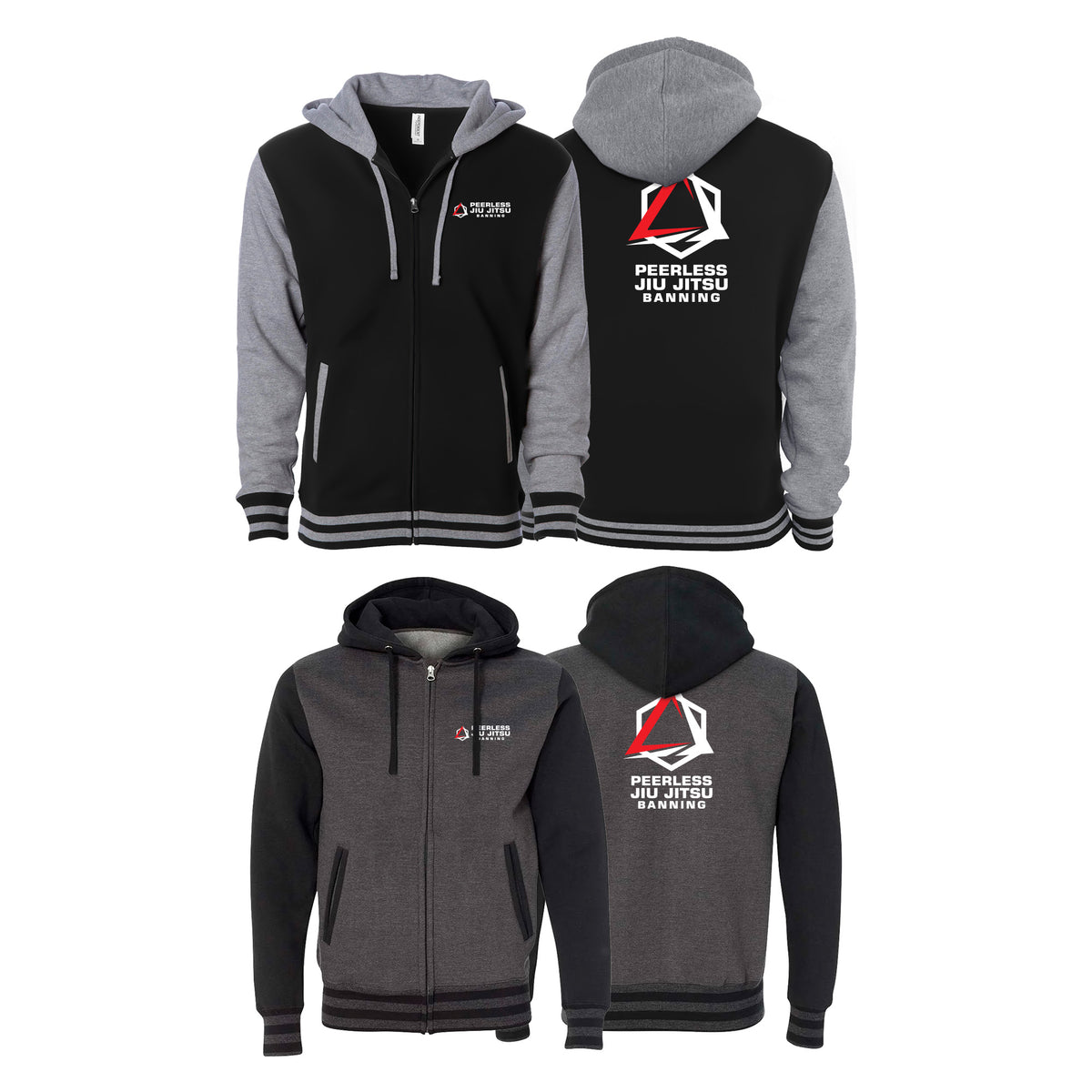 Peerless Jiu Jitsu Varsity Zip-Up Hoodies #8244 B