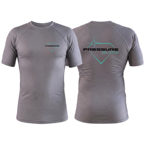 Pressure Jiu Jitsu Gray Custom Rash Guards Short Sleeve #8257 A