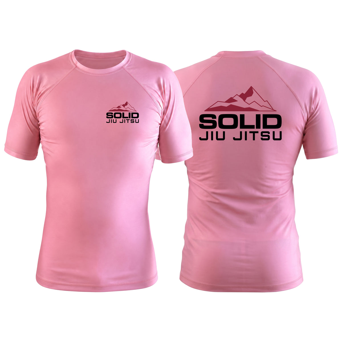 Solid Jiu Jitsu Pink Custom Rash Guards Short Sleeve #8271 A
