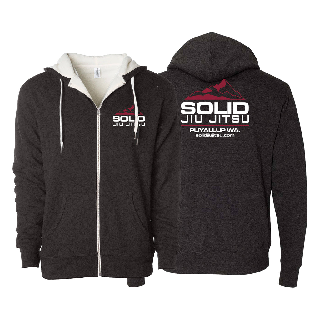 Solid Jiu Jitsu Sherpa Lined Zip-Up Hoodie #8271 B