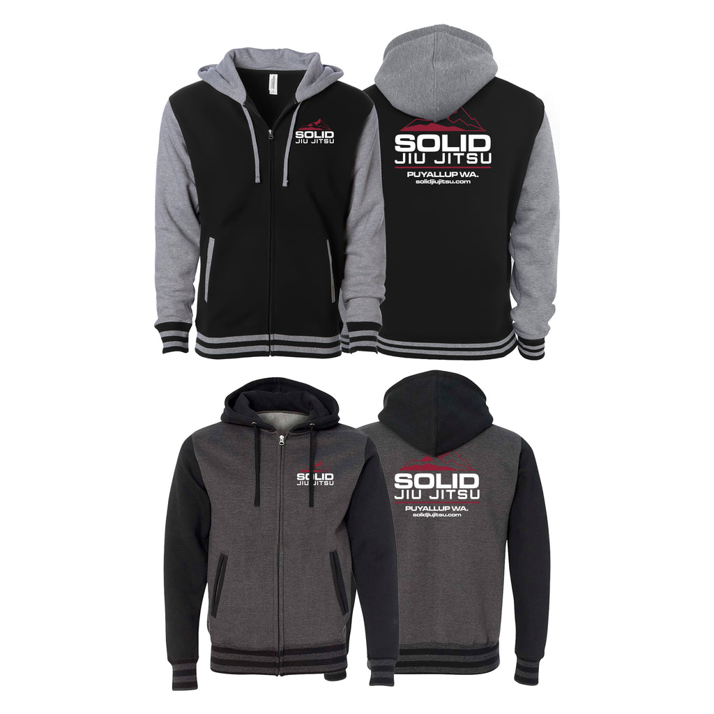 Solid Jiu Jitsu Varsity Zip-Up Hoodies #8271 B