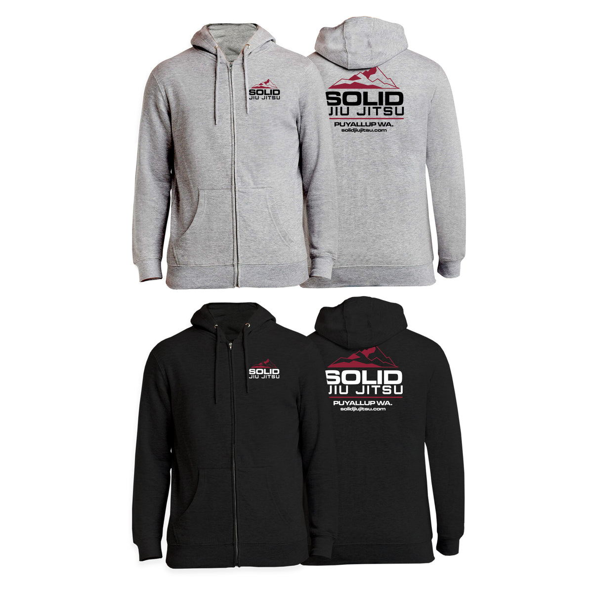 Solid Jiu Jitsu Zip-Up Hoodies #8271 B