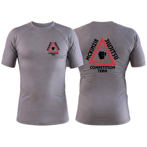 Mckinzie Jiu Jitsu Gray Custom Rash Guards Short Sleeve #8264 A