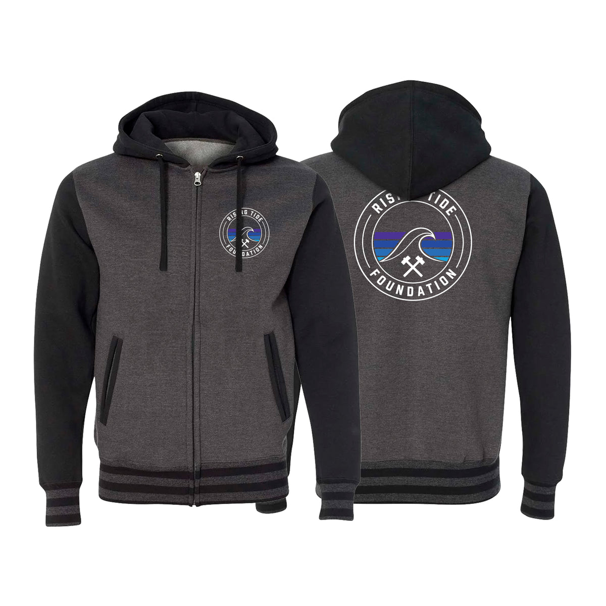 Rising Tide Foundation Varsity Zip-Up Hoodies #8277 A