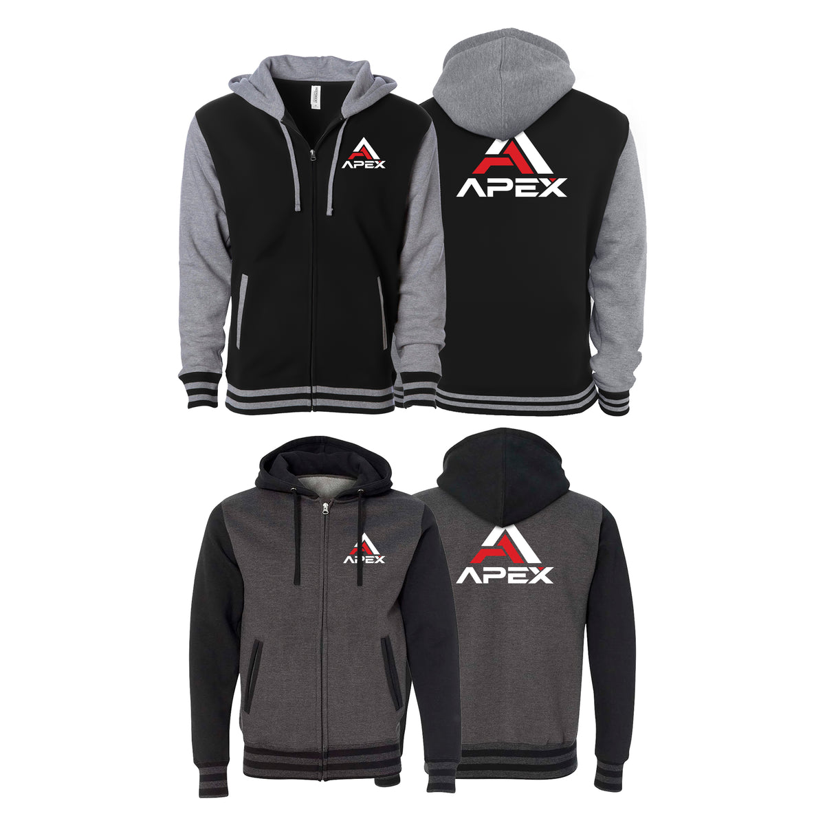 APEX Varsity Zip-Up Hoodies #8280 B