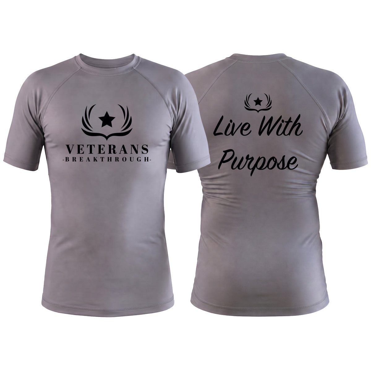 Veterans Breakthrough Gray Custom Rash Guards Short Sleeve #8061 A