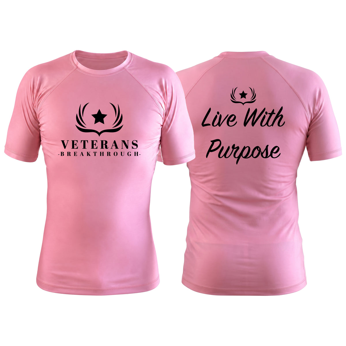 Veterans Breakthrough Pink Custom Rash Guards Short Sleeve #8061 A