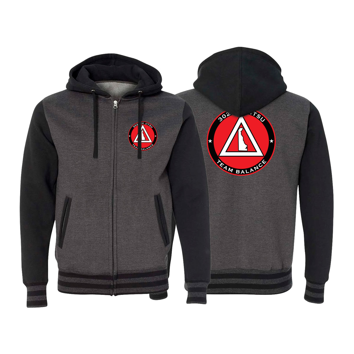 302 Jiu-Jitsu Varsity Zip-Up Hoodies #8074 B (BALANCE)