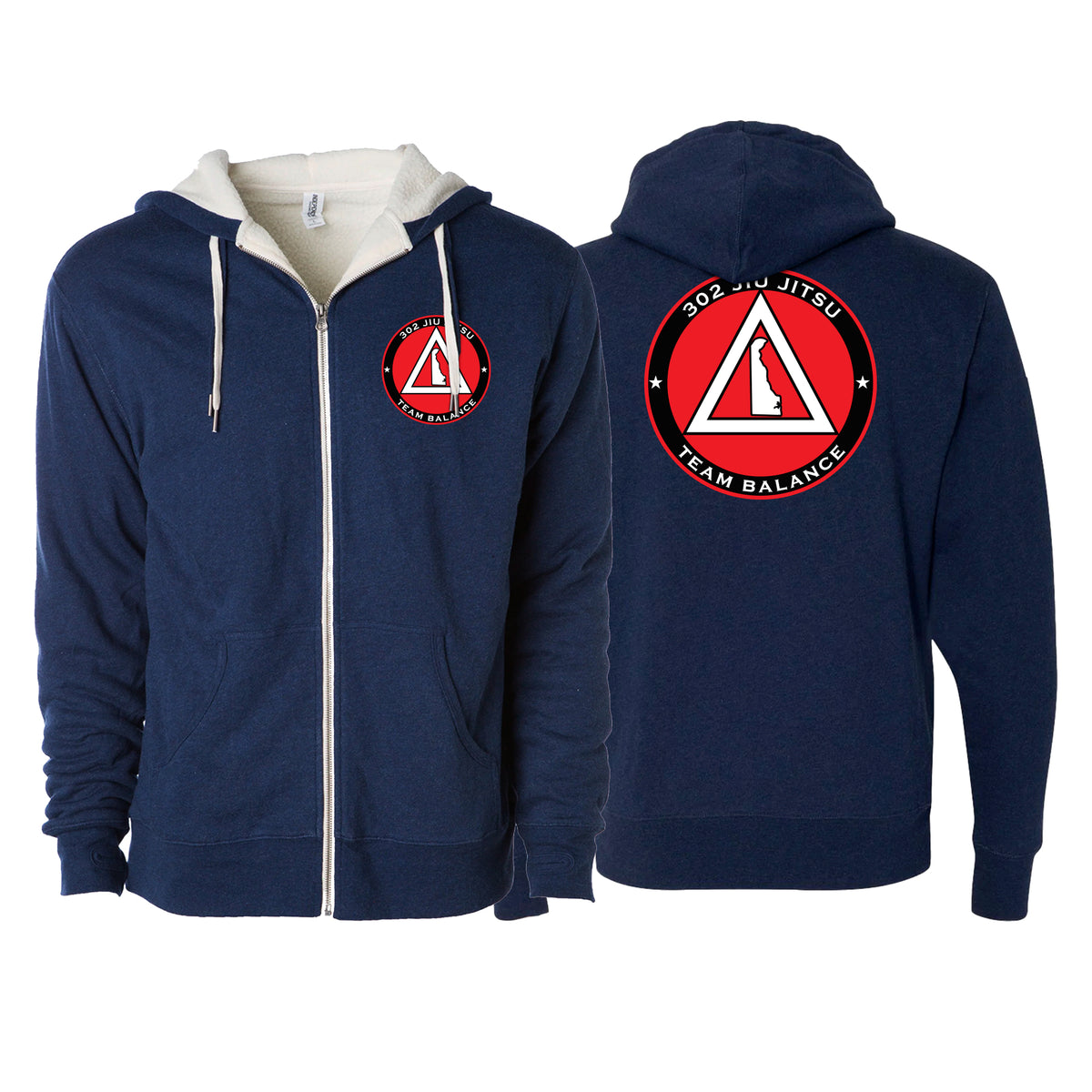 302 Jiu-Jitsu Sherpa Lined Zip-Up Hoodie #8074 B (BALANCE)