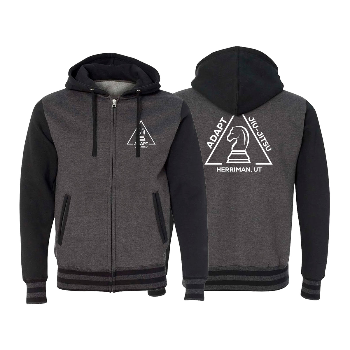 Adapt Jiu-Jitsu Varsity Zip-Up Hoodies #8262 A