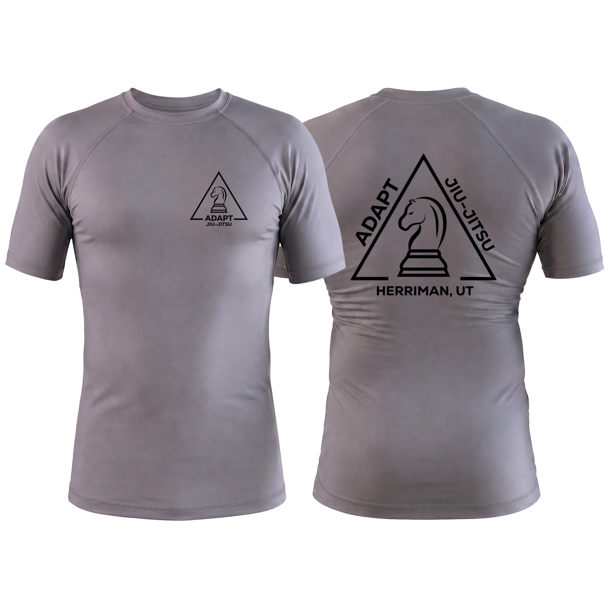 Adapt Jiu-Jitsu Gray Custom Rash Guards Short Sleeve #8262 A
