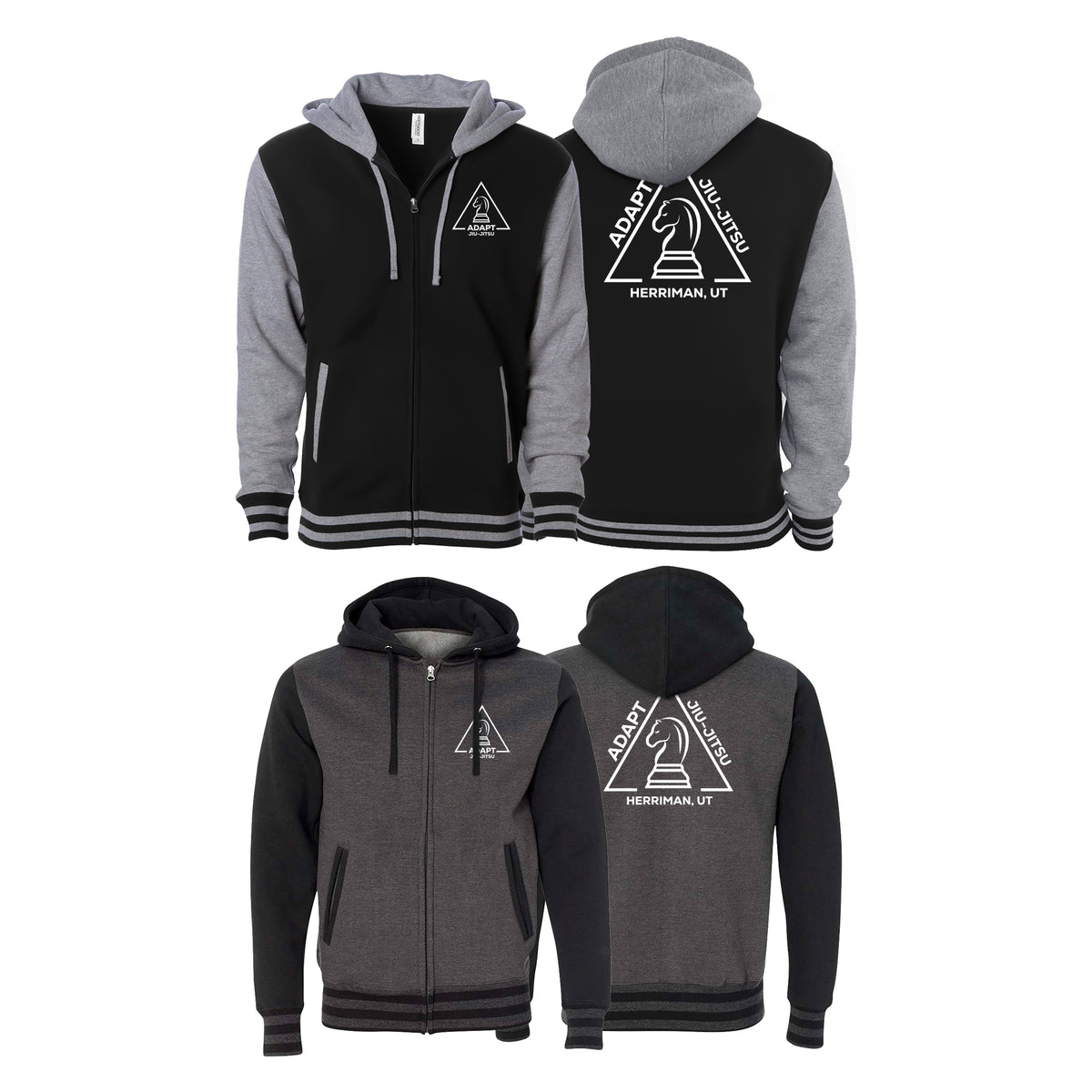 Adapt Jiu-Jitsu Varsity Zip-Up Hoodies #8262 A