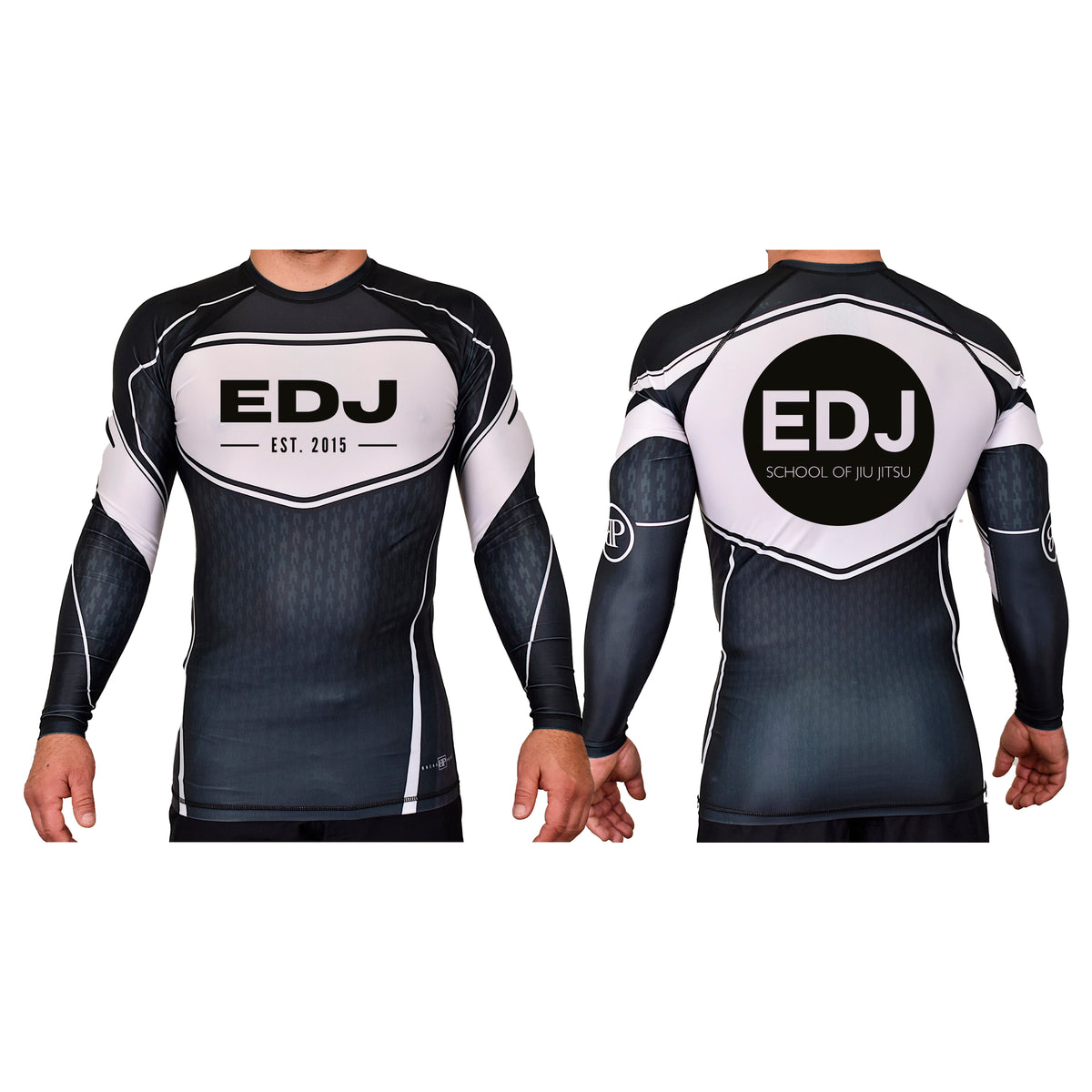 EDJ Team Academy Rash Guards Black/White #8001