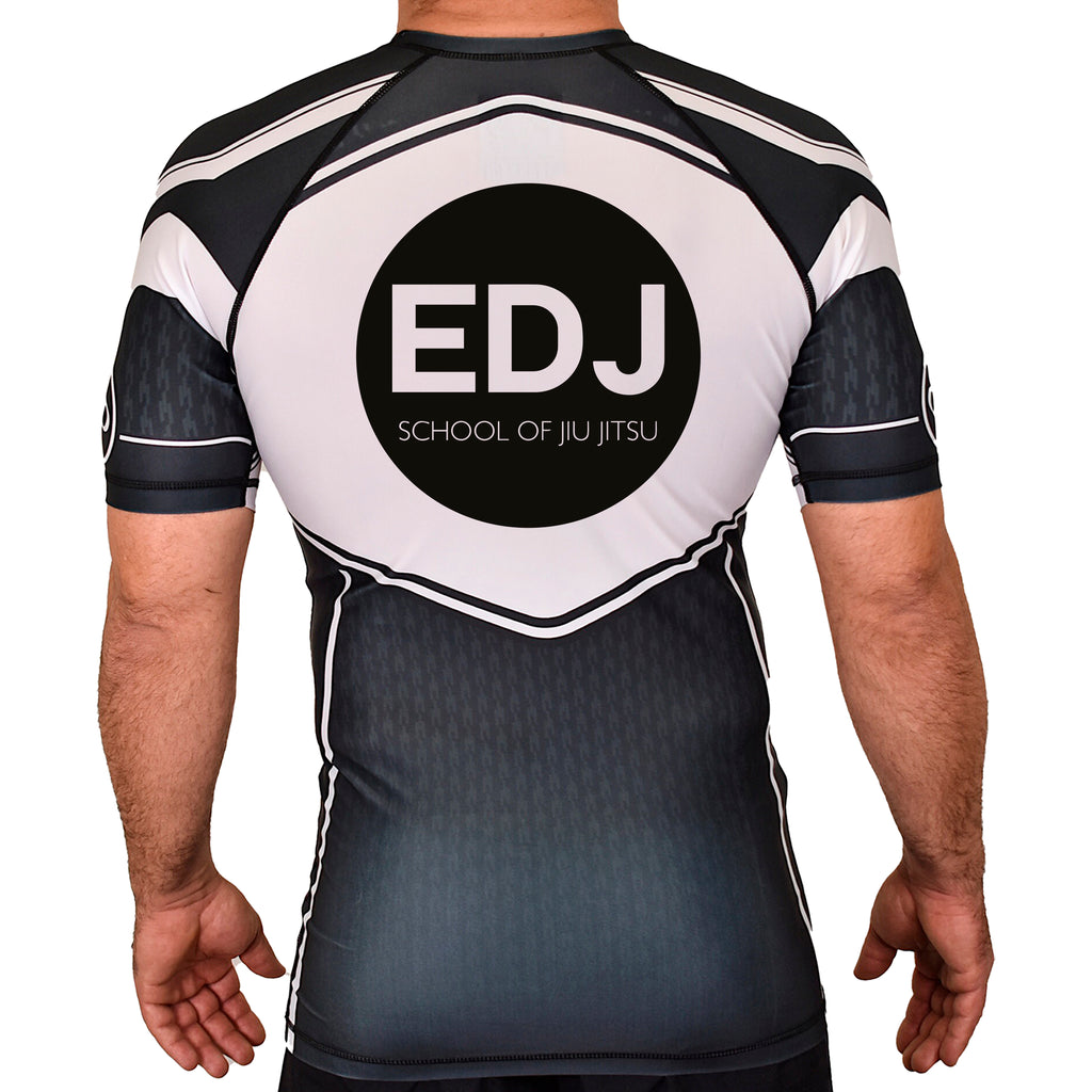 EDJ Team Academy Rash Guards Black/White #8001