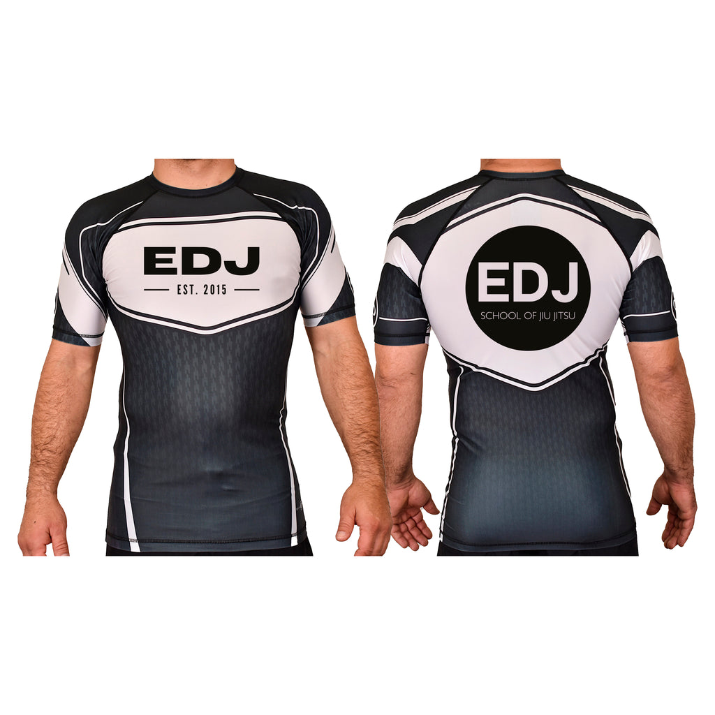 EDJ Team Academy Rash Guards Black/White #8001