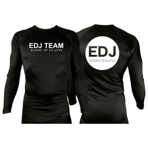 EDJ Team All Black Custom Rash Guards Long Sleeve #8001