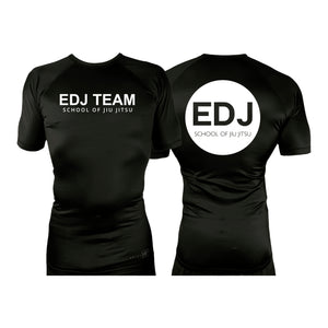 EDJ Team All Black Custom Rash Guards Short Sleeve #8001