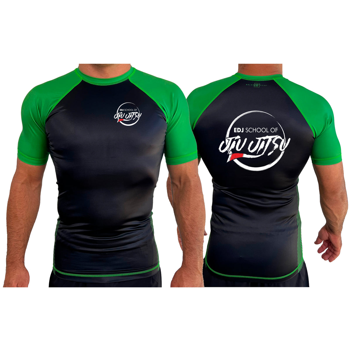EDJ Team All Black Ranked Short Sleeve Rash Guards #8001 F