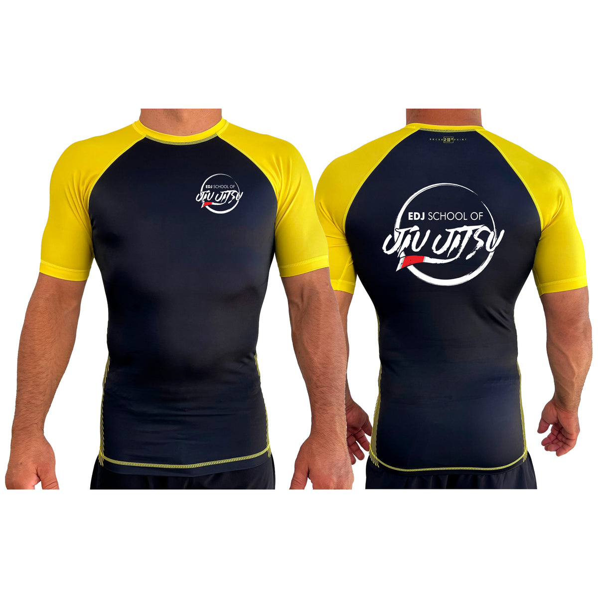 EDJ Team All Black Ranked Short Sleeve Rash Guards #8001 F