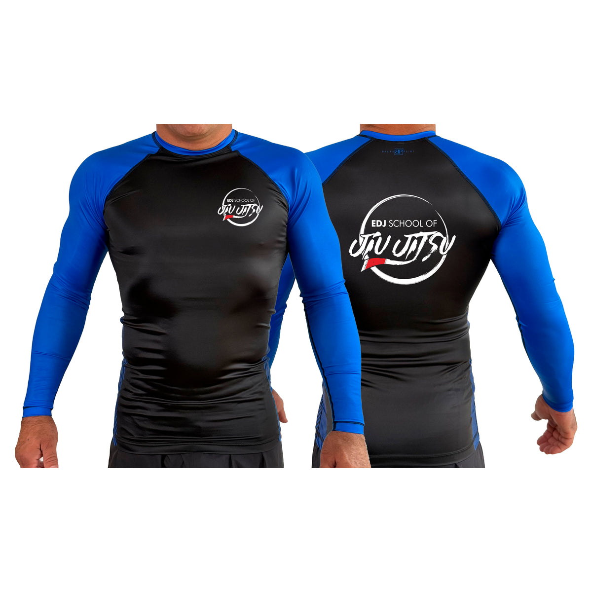 EDJ Team All Black Ranked Long Sleeve Rash Guards #8001 F