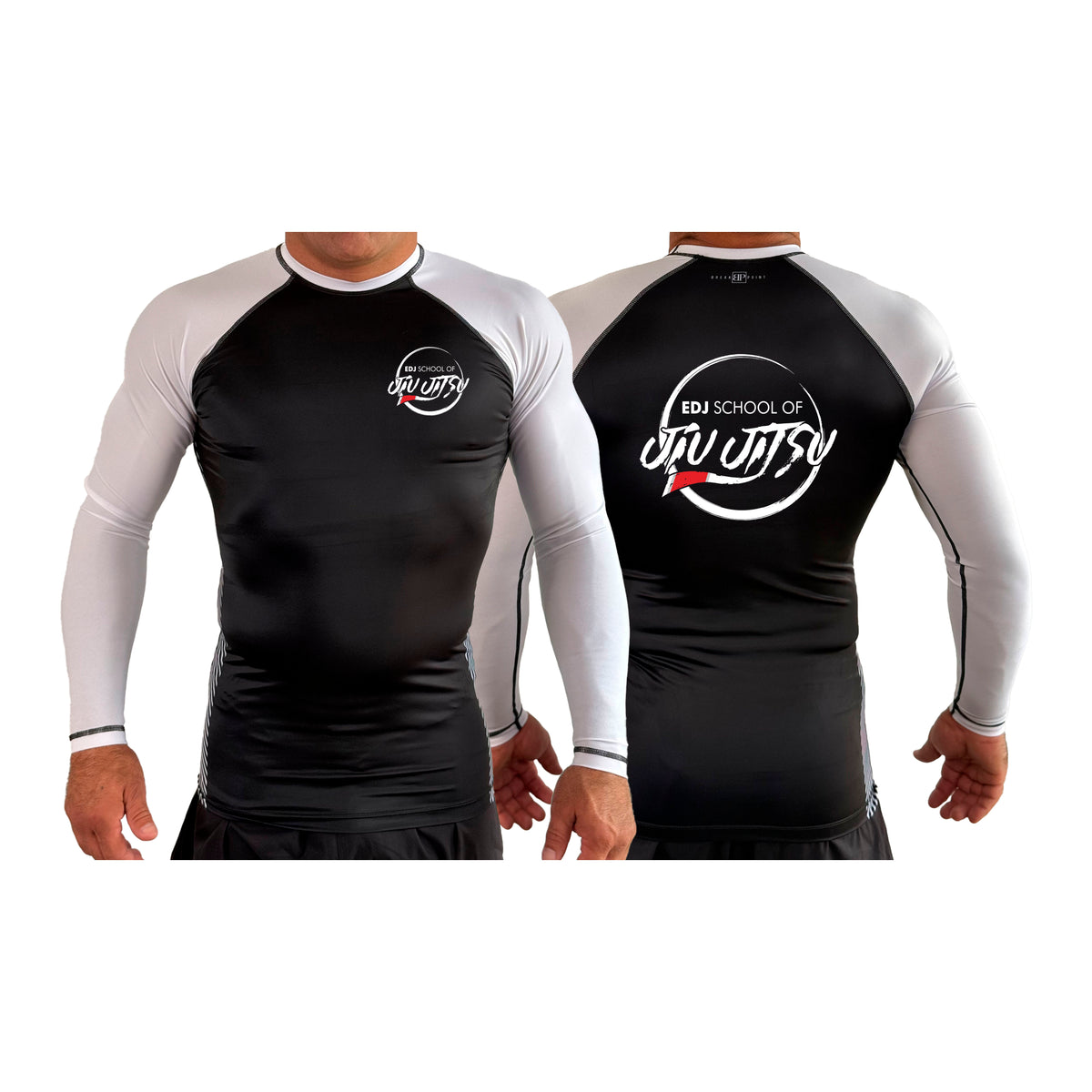EDJ Team All Black Ranked Long Sleeve Rash Guards #8001 F
