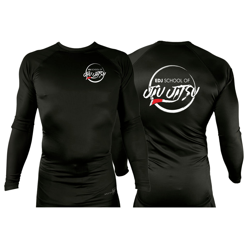 EDJ Team All Black Custom Rash Guards Long Sleeves #8001 F