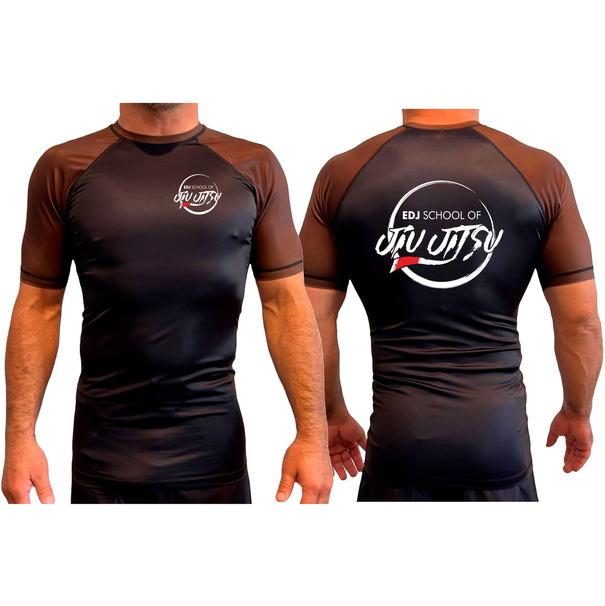 EDJ Team All Black Ranked Short Sleeve Rash Guards #8001 F