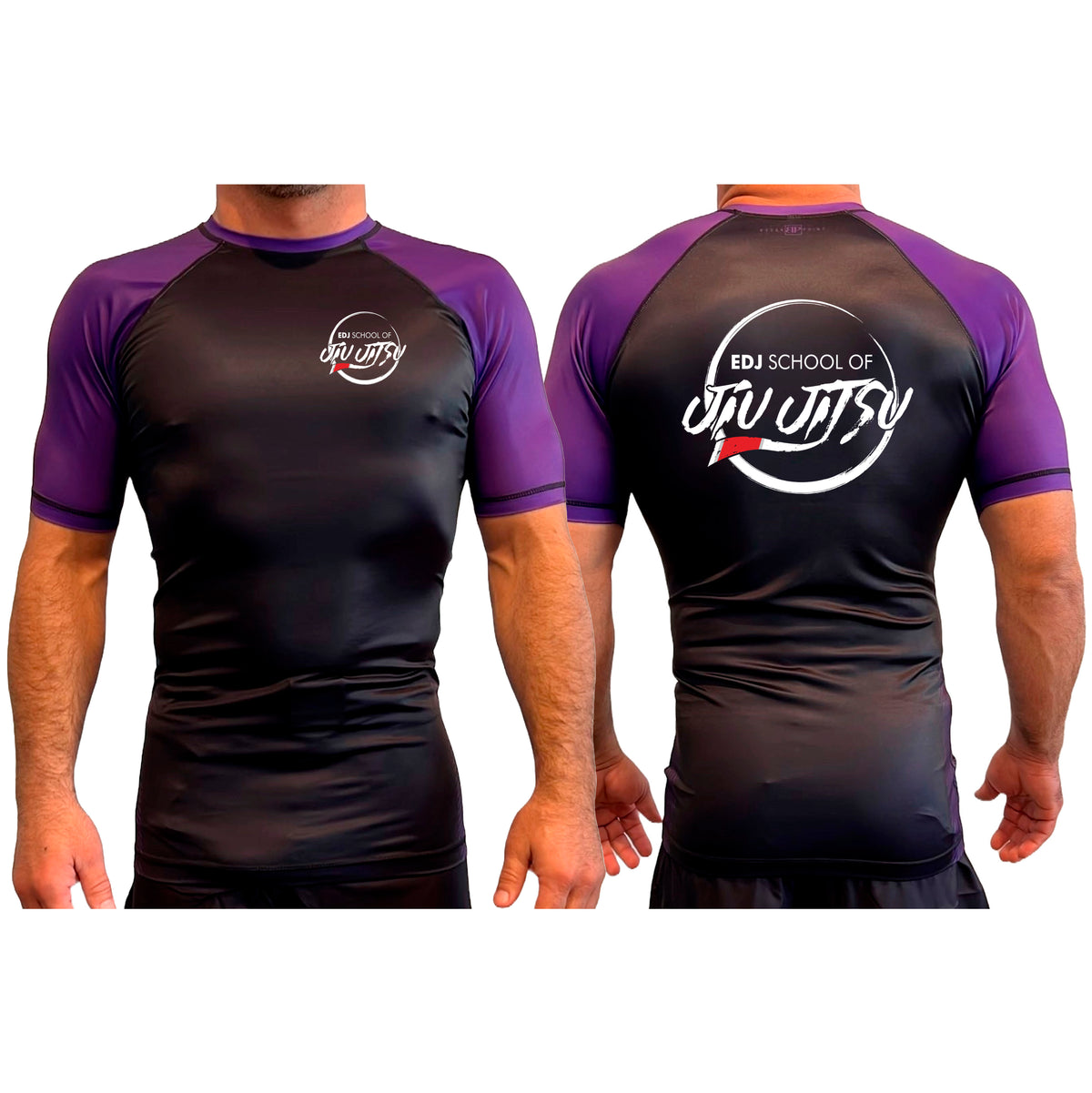 EDJ Team All Black Ranked Short Sleeve Rash Guards #8001 F