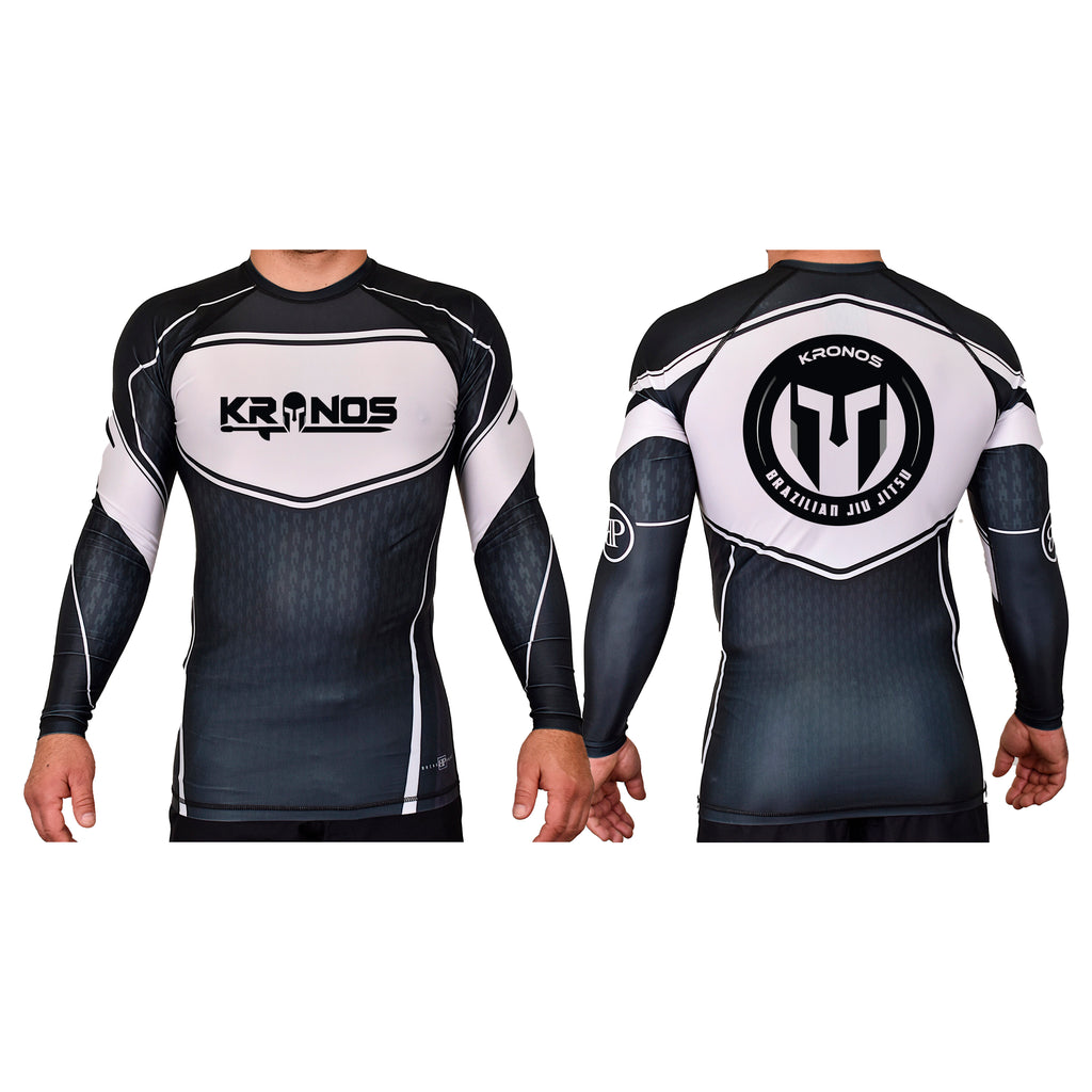Kronos Academy Rash Guards Black/White #8002