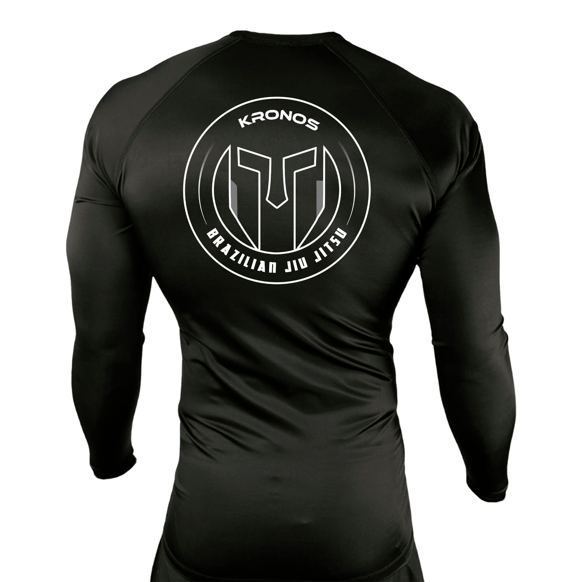 Kronos All Black Custom Rash Guards Long Sleeve #8002