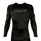 Kronos All Black Custom Rash Guards Long Sleeve #8002