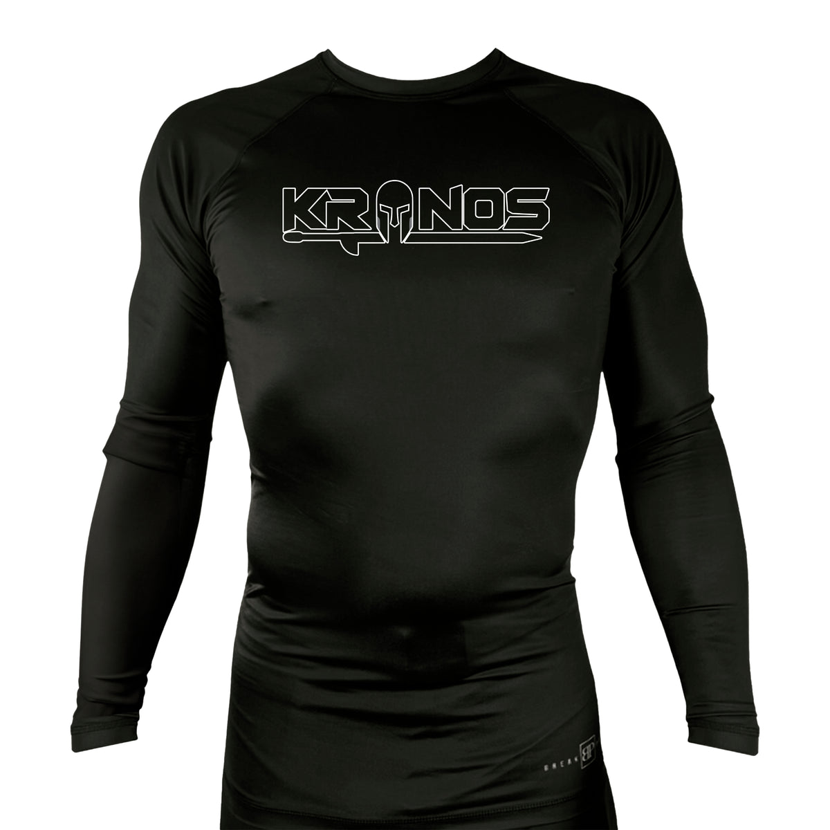 Kronos All Black Custom Rash Guards Long Sleeve #8002