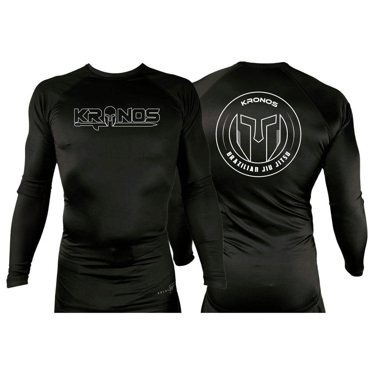 Kronos All Black Custom Rash Guards Long Sleeve #8002