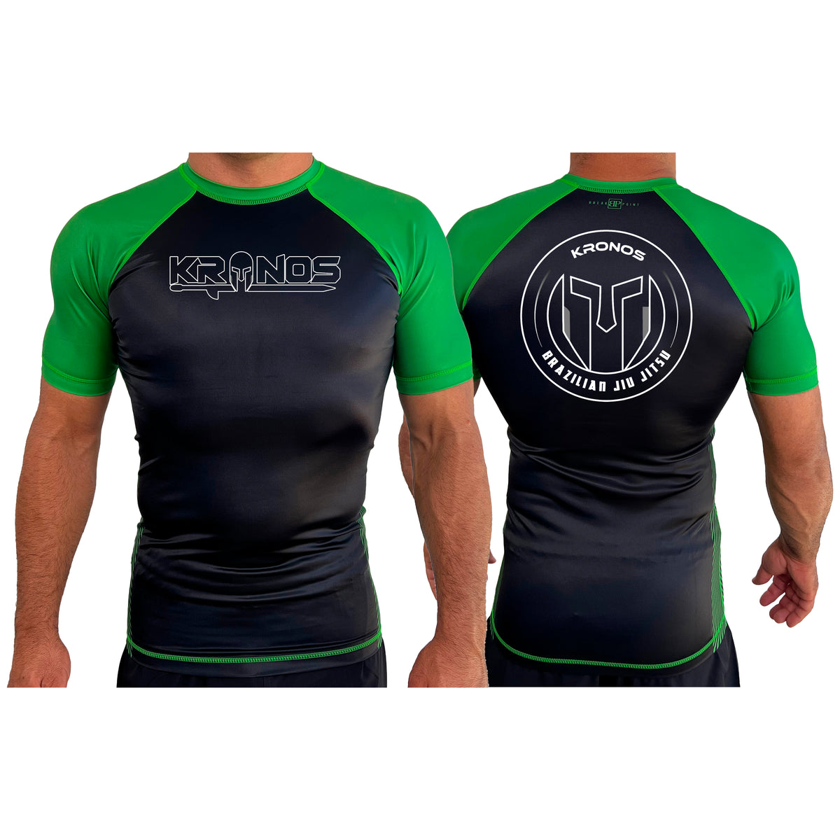 Kronos All Black Ranked KIDS Short Sleeve Rash Guards #8002