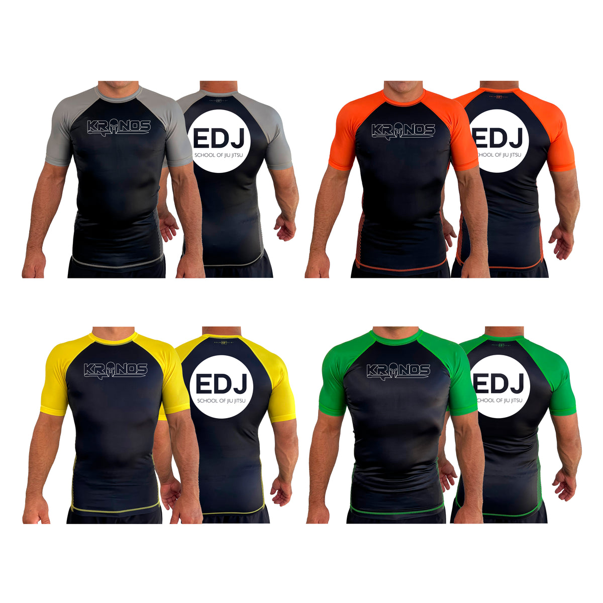 Kronos All Black Ranked KIDS Short Sleeve Rash Guards #8002