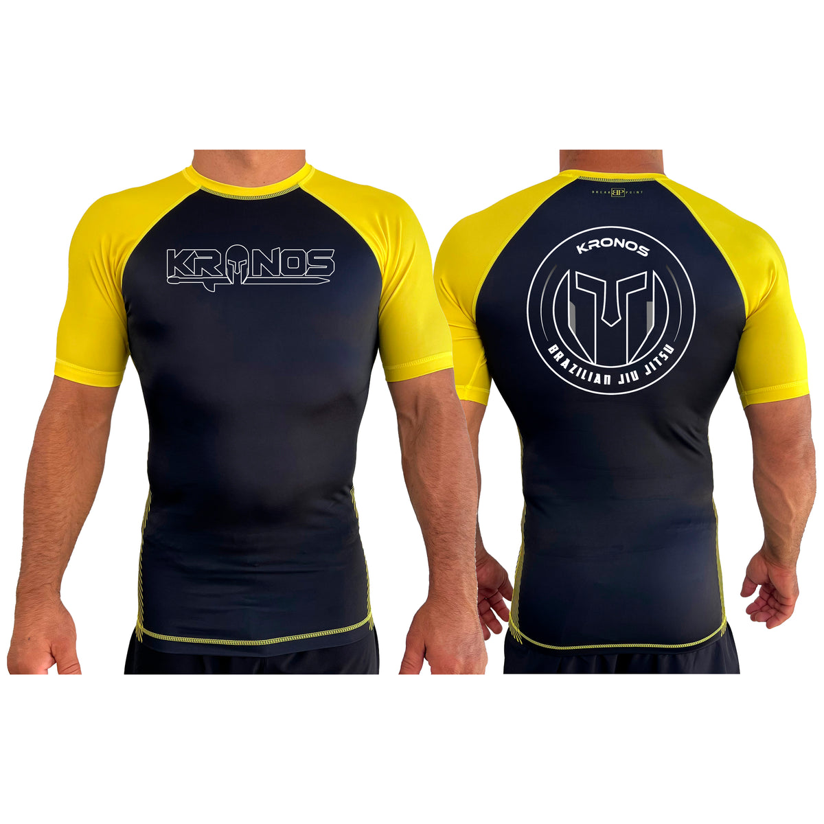 Kronos All Black Ranked KIDS Short Sleeve Rash Guards #8002