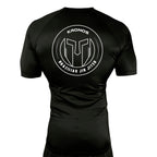 Kronos All Black Custom Rash Guards Short Sleeve #8002
