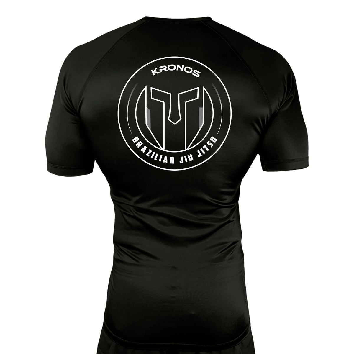 Kronos All Black Custom Rash Guards Short Sleeve #8002