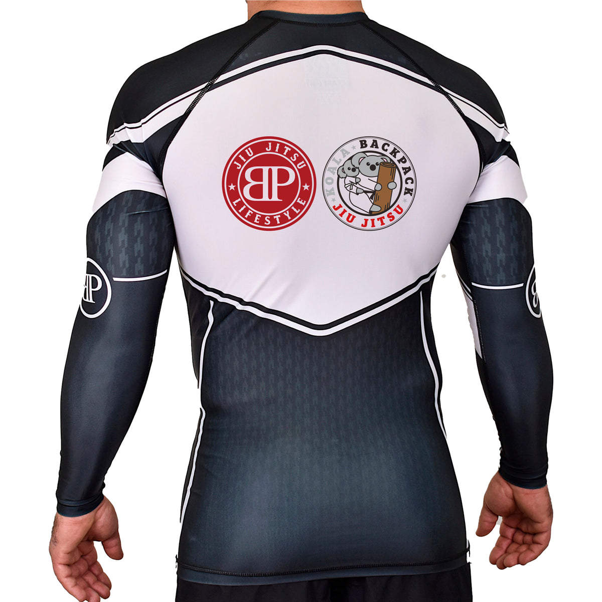 Koala Backpack Jiu Jitsu Academy Rash Guards Black/White #8004 A